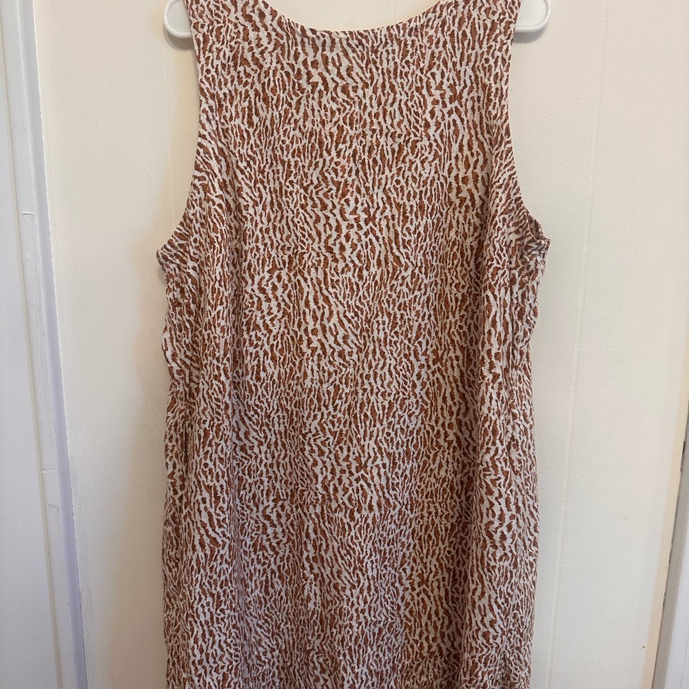 Old Navy Brown and White Animal Print Midi Dress